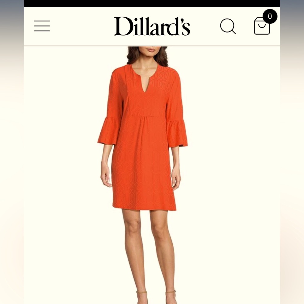 Orange Bell Sleeve Dress